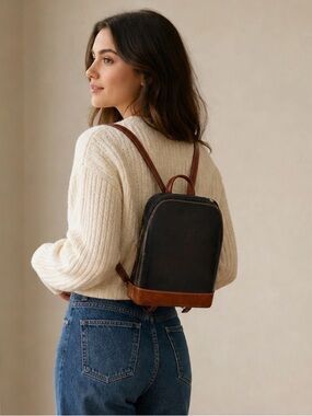 Gucci Black and Brown Leather Mini Backpack